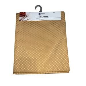 Town & Country Gold Living Diamond Pattern Table Runner 15 in x 90 in
